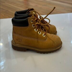 Timberland Kids Brown Boots with Black Collar